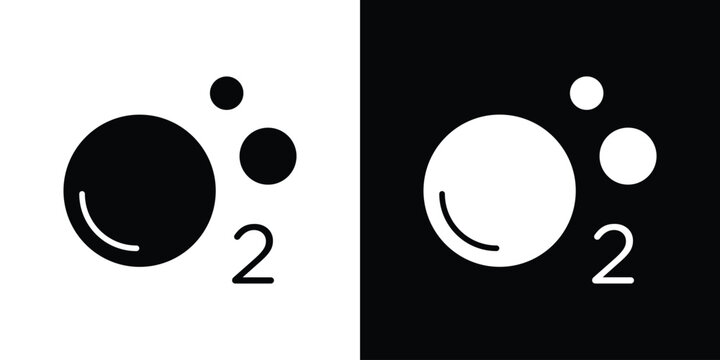 Oxygen O2 icon, logo elements of graphic designs