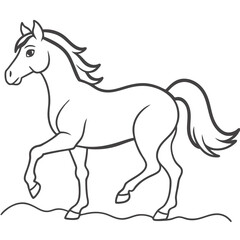 Obraz premium horse outline art illustration