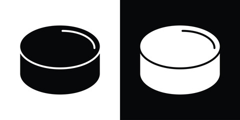 Hockey puck icon, logo elements of graphic designs