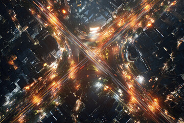 Obraz premium Neo-Tokyo Crossroads A Symphony of Light and Speed