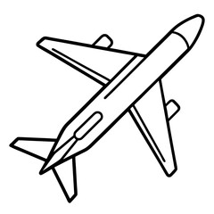 Minimal Line Art Jet in Sky 