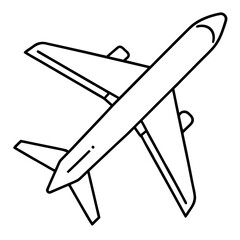 Minimal Line Art Jet in Sky 
