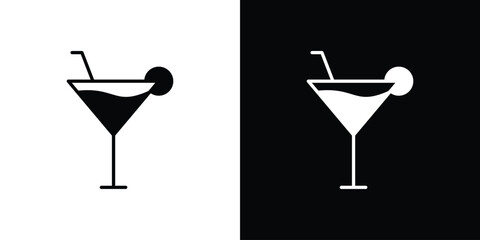 Citrus Martini glass icon, logo elements of graphic designs