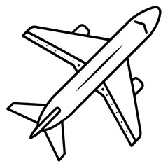 Minimal Line Art Jet in Sky 