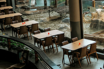 dining table in a restaurant