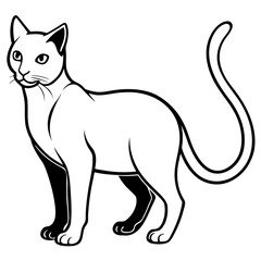 Obraz premium Simple Cat Line Art Kitten Coloring Page Vector for Kids Worksheets, Learning Packs & Printables