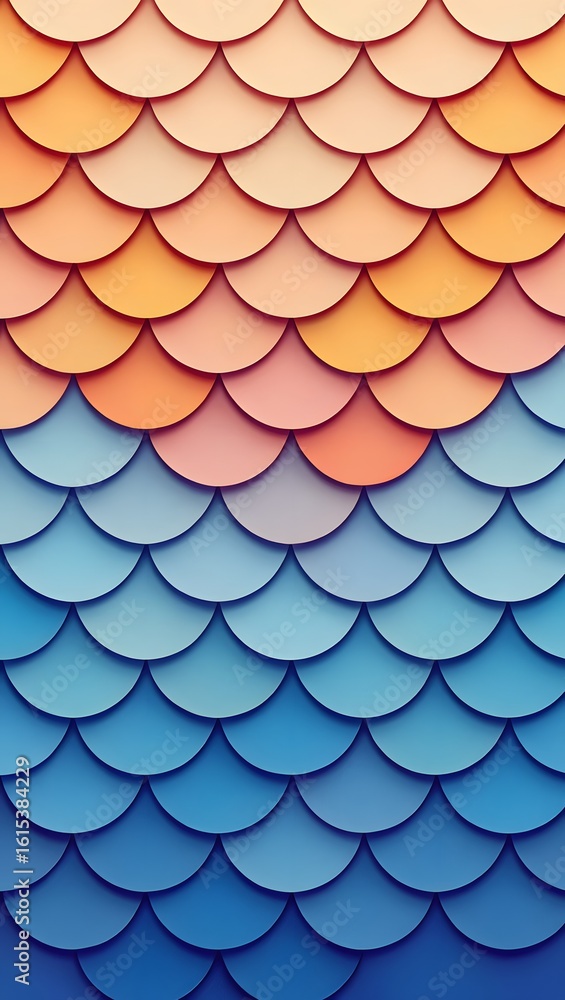 Poster abstract fish scales pattern background with gradient colors for wallpaper and design ideas