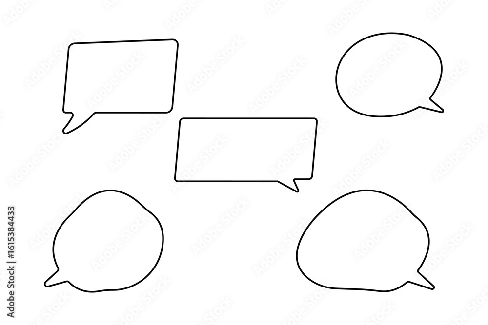 Poster speech bubble continuous one line drawing in minimalist style isolated on white background illustrat