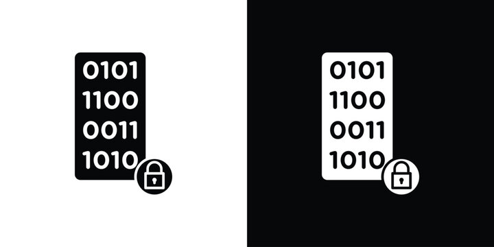 Binary Lock icon, logo elements of graphic designs