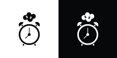 Alarm snooze icon, logo elements of graphic designs