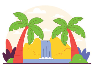 vector illustration of a tropical island