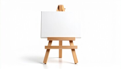 wooden easel with blank canvas
