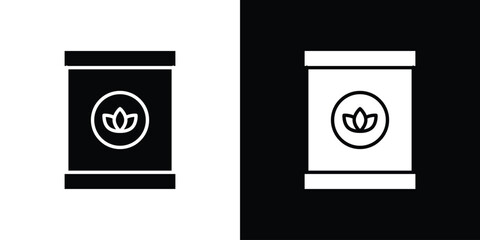 Bag seedling icon, logo elements of graphic designs