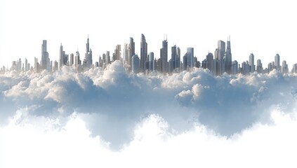 Fototapeta premium City nestled in clouds