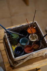 Crafting ceramic plate by hand