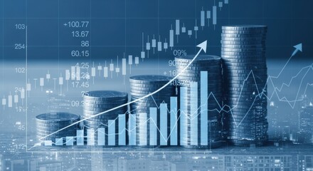 Naklejka premium Financial Growth and Investment Success Abstract Background