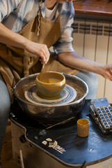 Ceramic artwork with earthy tones 