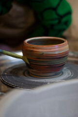 Creative process of decorating pottery