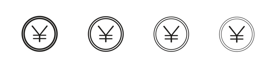 Yen icon linear vector icon in a editable style.