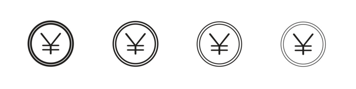 Yen icon linear vector icon in a editable style.