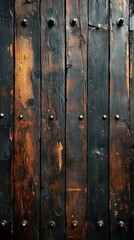 Fototapeta premium Detailed Dark Wood Planks with Metal Fasteners Texture