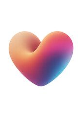 Fototapeta premium 3 D Heart Shape with Gradient Colors isolated on a transparent background colorful