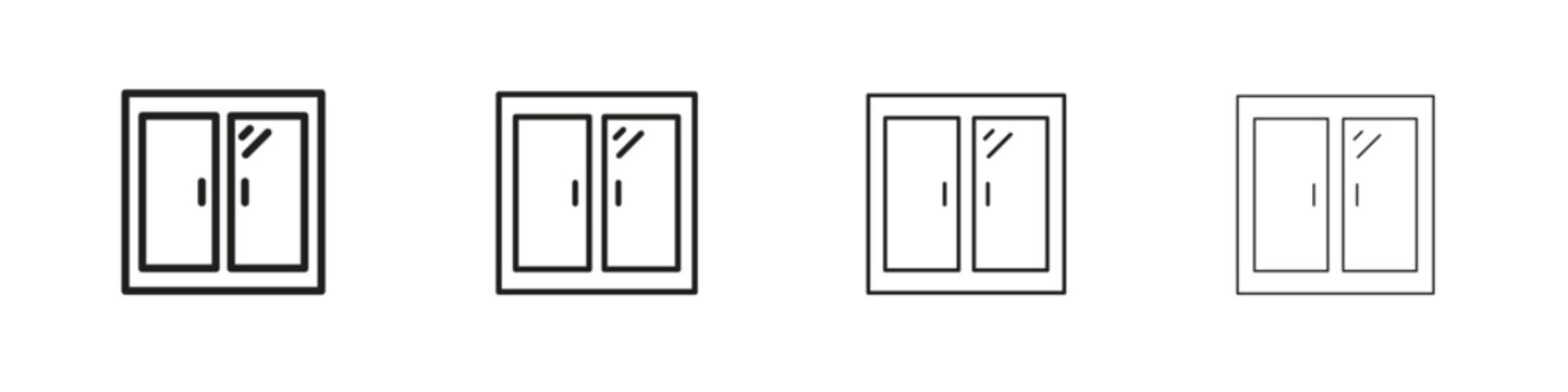 Window icon linear vector icon in a editable style.