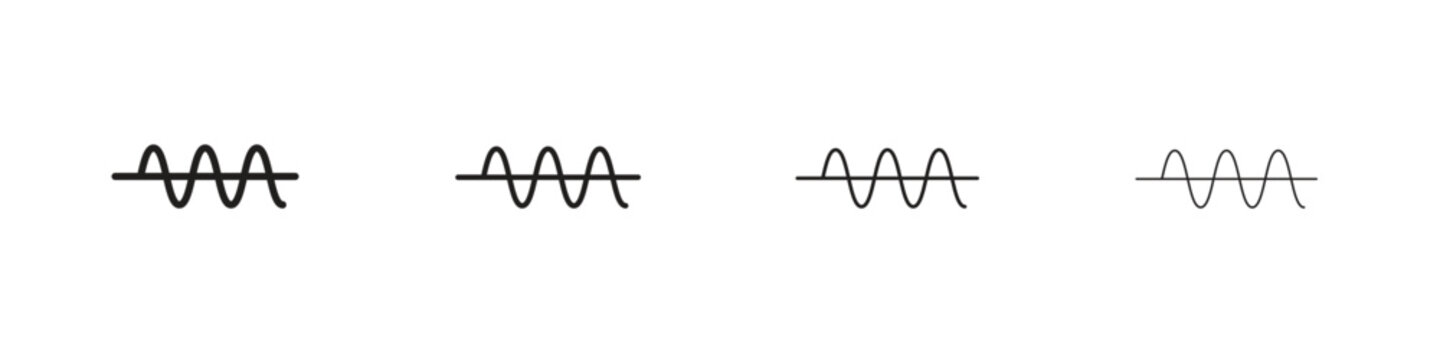 Wave sine icon linear vector icon in a editable style.