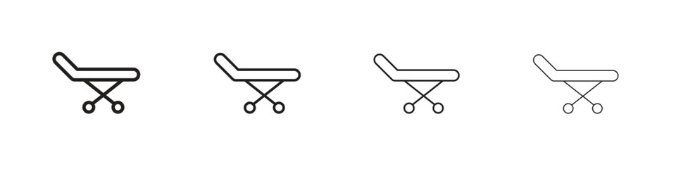 Stretcher icon linear vector icon in a editable style.