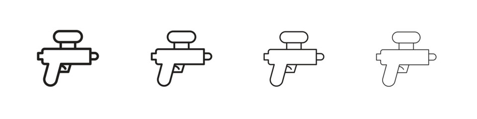 Squirt gun icon linear vector icon in a editable style.