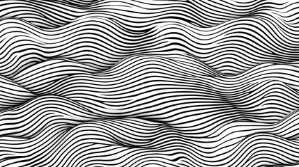 Abstract wave pattern of parallel lines, creating a 3D illusion of undulating surfaces