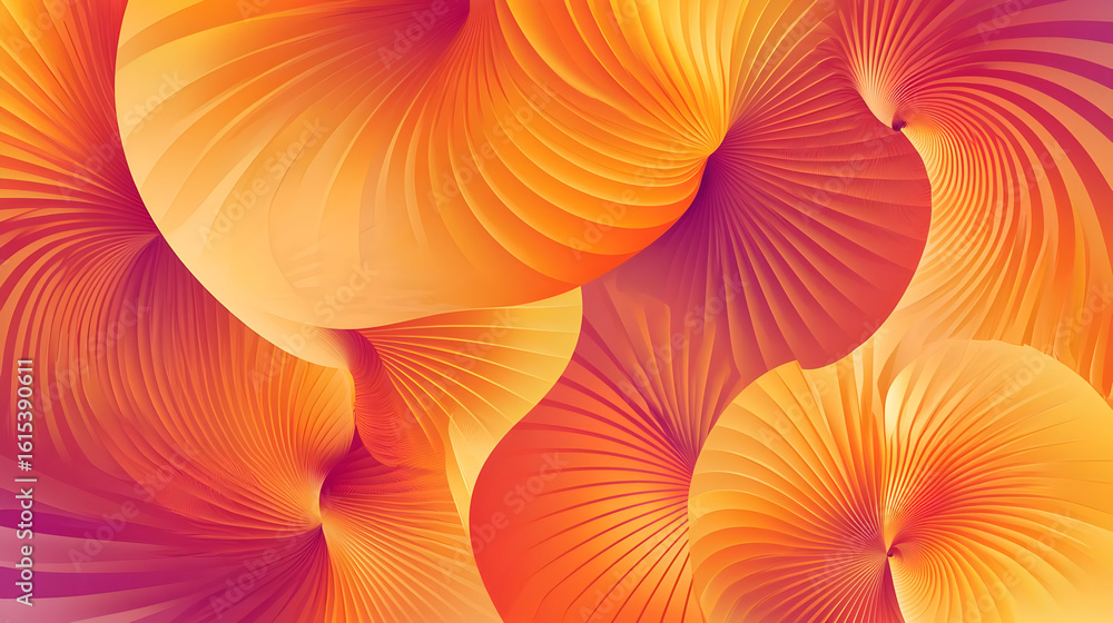 Poster abstract swirling shapes of vibrant orange and pink hues, creating a dynamic and energetic visual. i