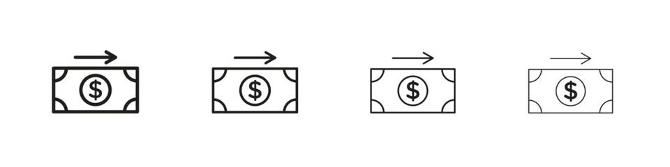 Send money icon linear vector icon in a editable style.