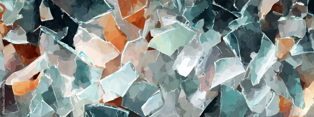 Poster abstract shattered glass texture featuring sharp shards and vivid colors for artistic backgrounds an