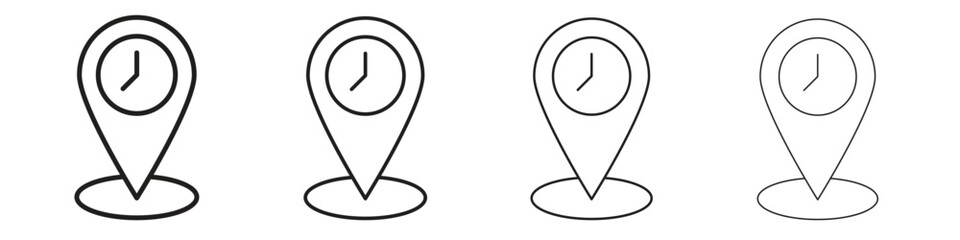 Real time location icon linear vector icon in a editable style.
