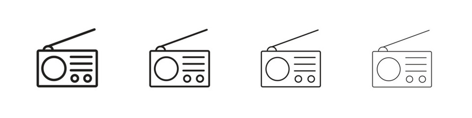 Radio icon linear vector icon in a editable style.