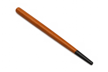 Polished wooden baseball bat lying diagonally on a transparent background, showcasing its sleek design and readiness for the game