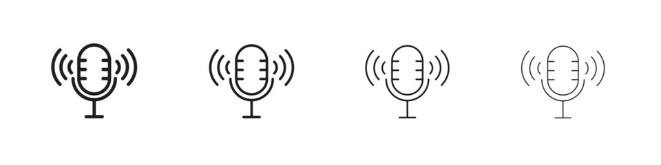 Podcast icon linear vector icon in a editable style.