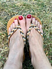 feet in the grass