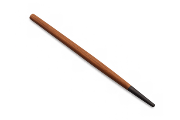 Wooden calligraphy pen with black tip isolated on transparent background, perfect for adding a touch of elegance to designs