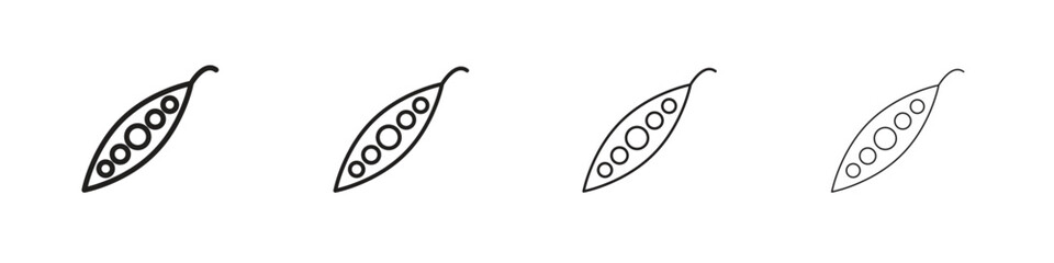 Peapod icon linear vector icon in a editable style.