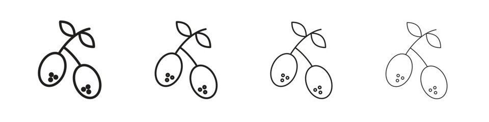 Olives icon linear vector icon in a editable style.