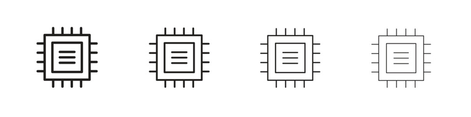 Microchip icon linear vector icon in a editable style.