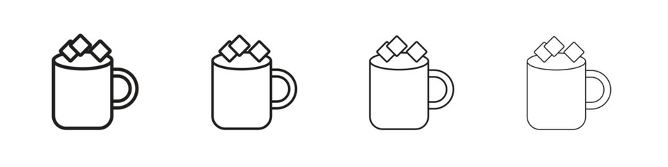 Marshmallows Mug icon linear vector icon in a editable style.
