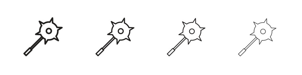 Mace icon linear vector icon in a editable style.