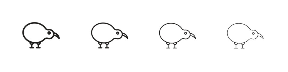 Kiwi bird icon linear vector icon in a editable style.