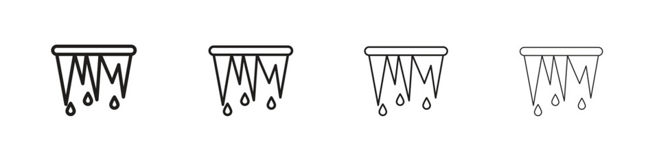 Icicles icon linear vector icon in a editable style.