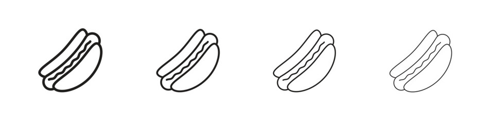 Hotdog icon linear vector icon in a editable style.