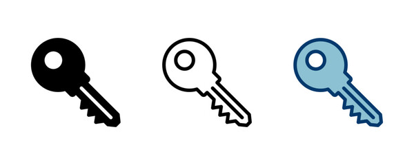 Key icon vector isolated on white background. Key vector icon. Key symbol. security