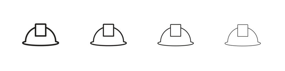 Hard hat icon linear vector icon in a editable style.